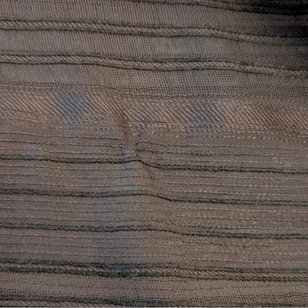 Chicos Design Sheer Shirt Striped Brown Button-Up Woven Size 3 Womens XL 16 - Picture 9 of 10